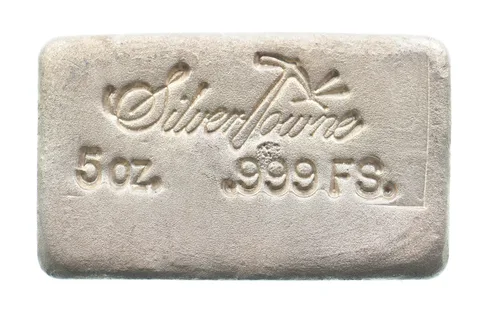 5 Oz Silver Bar Silver Towne Old Engelhard Style Poured *9971