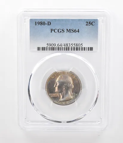 1980-D Washington Quarter MS64 PCGS Beautiful Tone *2375