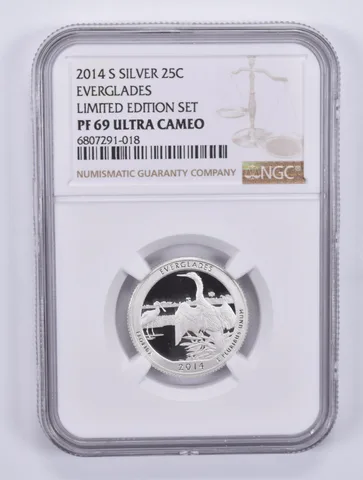 2014-S Quarter Silver Everglades Limited Edition Set PF69 UCAM NGC
