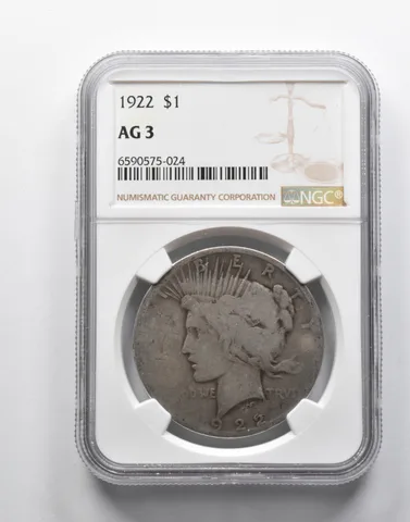 AG3 1922 Peace Silver Dollar NGC Lowball Low Ball Pocket Piece *9121
