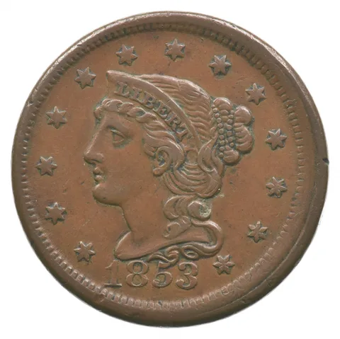 1853 Braided Hair Large Cent *9453