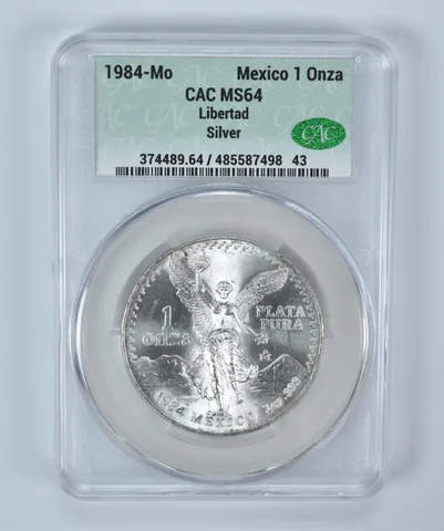 1984 Mo Mexico 1 Onza Silver Libertad MS64 CAC CACg