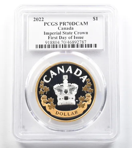 2022 Canada 1 Dollar Imperial State Crown Silver FDOI PR70 PCGS Blunt *0749