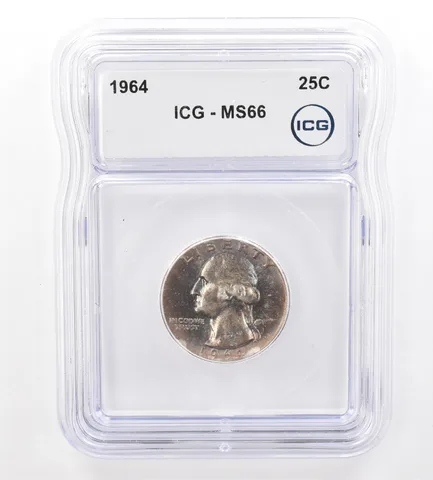 1964 Washington Quarter MS66 ICG Beautiful Tone *7342