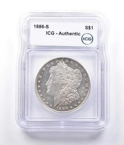 1886-S Morgan Silver Dollar Authentic ICG *2910