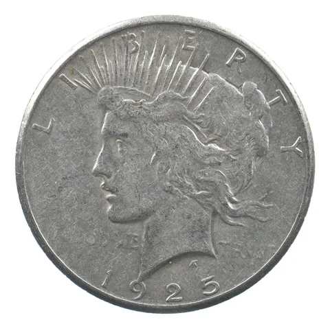Early - 1925 Peace Silver Dollar - 90% US Coin *426