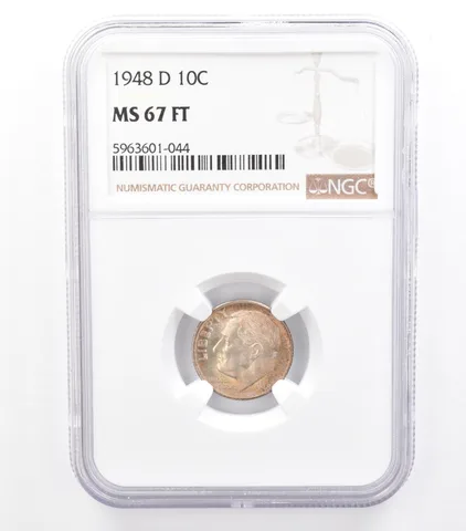 1948-D Roosevelt Dime MS67 FT NGC Beautiful Tone a0981