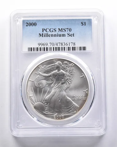 MS70 2000 American Silver Eagle Millennium Set PCGS a3377