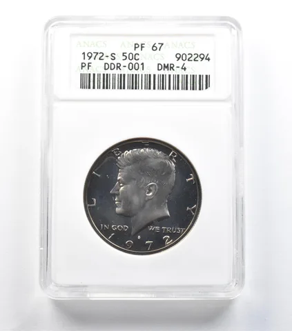 1972-S Kennedy Half Dollar DDR-001 DMR-4 PF67 ANACS a1473