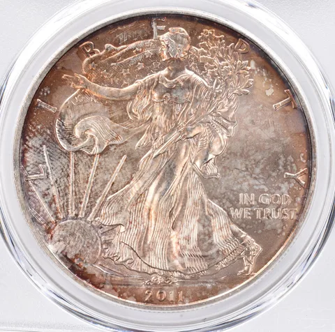 2011 American Silver Eagle MS63 PCGS Beautiful Tone *1513