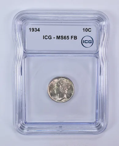 1934 Mercury Dime MS65 FB ICG