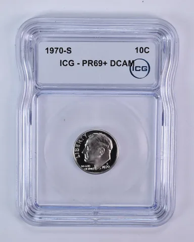 1970-S Roosevelt Dime PR69+ DCAM ICG