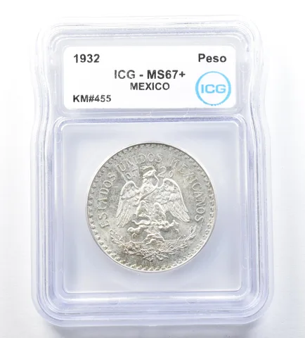 1932 Mexico Peso KM#455 MS67+ ICG *8826