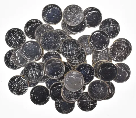 (50) 1958 Roosevelt Dime Proof 90% Silver ROLL