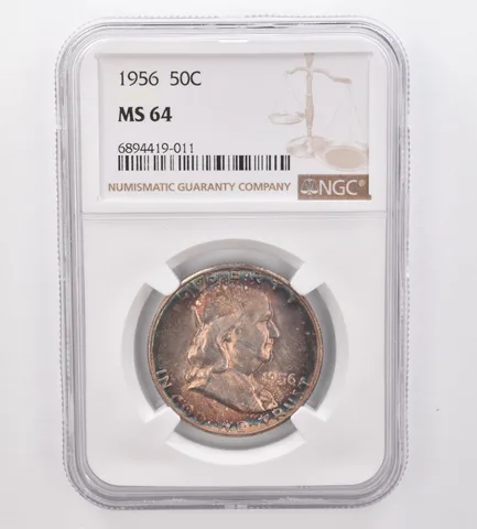 1956 Franklin Half Dollar MS64 NGC Beautiful Tone *9933