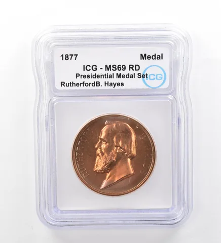 (1877) Presidential Medal Set Rutherford B Hayes MS69 RD ICG Nice Tone a1994