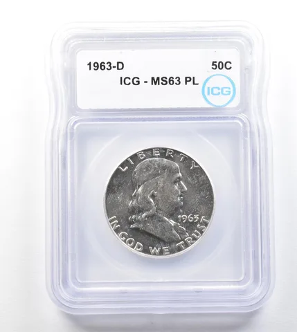 1963-D Franklin Half Dollar MS63 PL ICG a3300