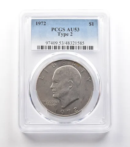 1972 Eisenhower $1 Type 2 AU53 PCGS *0970