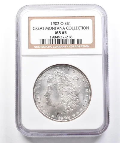 1902-O Morgan Silver Dollar Great Montana Collection MS65 NGC *1760