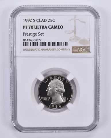 1992-S Washington Quarter CLAD Prestige Set PF70 UCAM NGC Brown Label