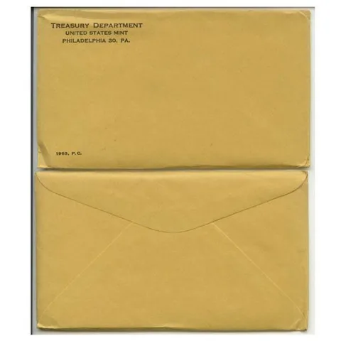 1963 Proof Set in Unopened SEALED Original Envelope & Flatpack (5 Coins)