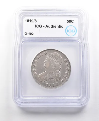 1819/8 Capped Bust Half Dollar O-102 Authentic ICG *5629