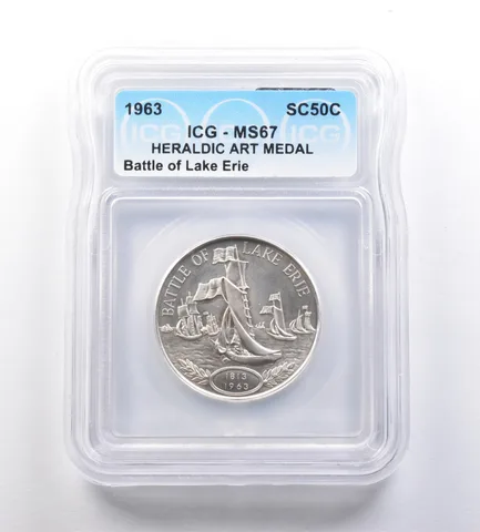 1963 So-Called Half Dollar Battle Of Lake Erie MS67 ICG *7154