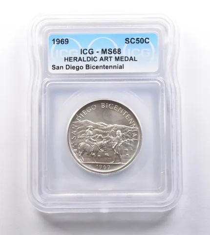 1969 So Called Half Dollar San Diego Bicentennial MS68 ICG
