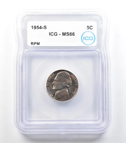 ERROR 1954-S Jefferson Nickel RPM MS66 ICG *3412