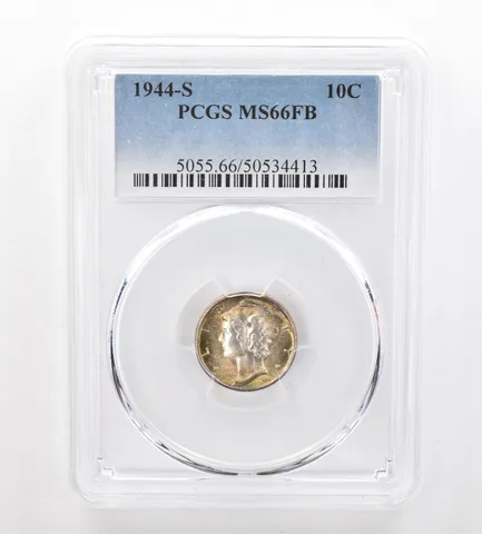 1944-S Mercury Dime MS66 FB PCGS Beautiful Tone *7466