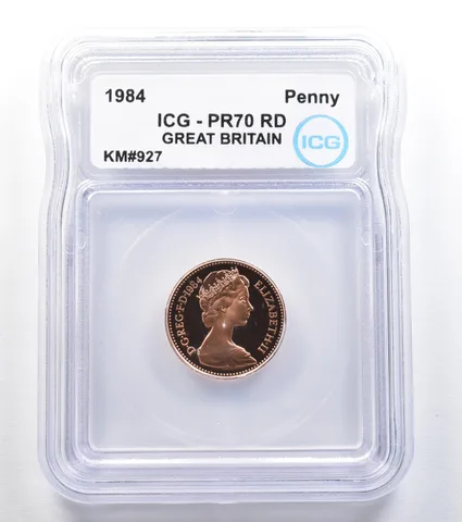1984 Great Britain Penny KM#927 PR70 RD ICG a7852