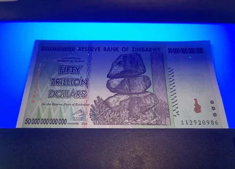 UNC 2008 Zimbabwe 50 TRILLION DOLLARS BANKNOTE AA P-90 100 TRILLION SERIES