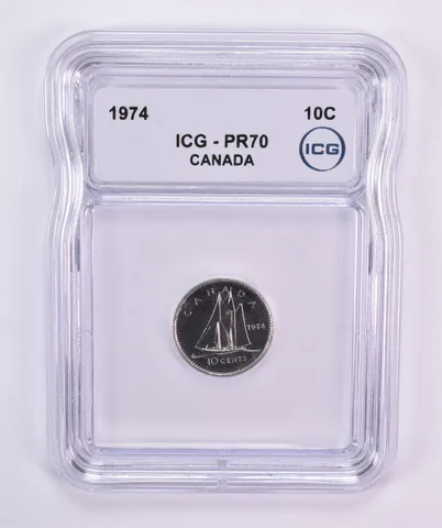 1974 Canada 10 Cents PR70 ICG