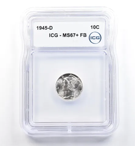 1945-D Mercury Dime MS67+ FB ICG *0141