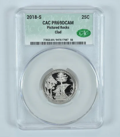 2018-S Washington Quarter Pictured Rocks ATB CLAD PR69 DCAM CAC CACg