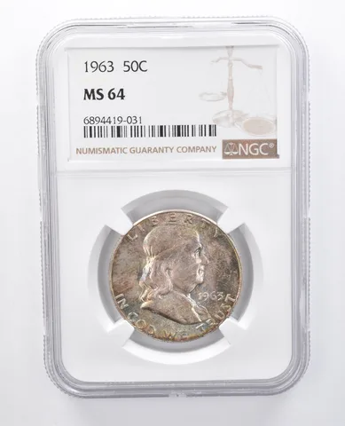 1963 Franklin Half Dollar MS64 NGC Beautiful Tone *7916