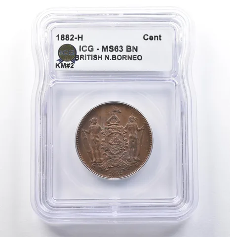 1882 H British North Borneo Cent KM#2 MS63 BN ICG a9837