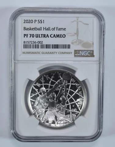 2020-P Basketball Hall Of Fame Commemorative Dollar PF70 UCAM NGC