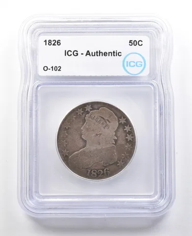 1826 Capped Bust Half Dollar O-102 Authentic ICG *3104