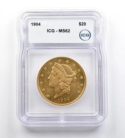 1904 $20 Liberty Head Gold Double Eagle MS62 ICG *0394