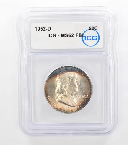 1952-D Franklin Half Dollar MS62 FBL ICG Beautiful Tone *3675