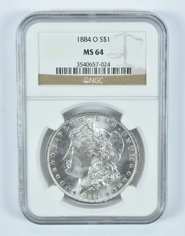 1884-O Morgan Silver Dollar MS64 NGC Brown Label