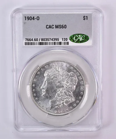 1904-O Morgan Silver Dollar MS60 CAC CACg