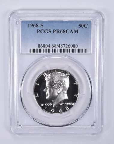 1968-S Kennedy Half Dollar PR68 CAM PCGS Blue Label