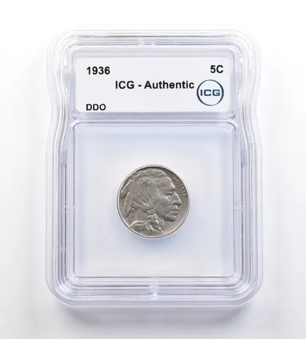 1936 Indian Head Buffalo Nickel DDO Authentic ICG *9176