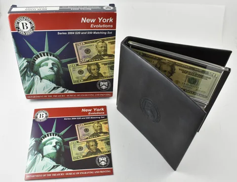 2004 $20/$50 New York FRN Matching Set Bureau Of Engraving W/ OGP *7915