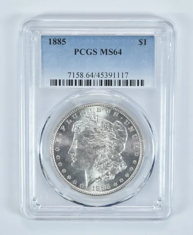 1885 Morgan Silver Dollar MS64 PCGS Blue Label