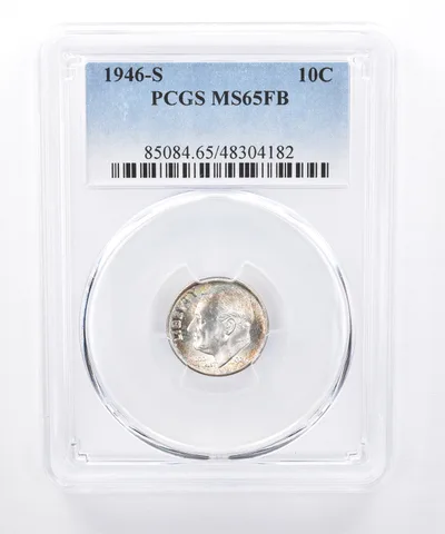 1946-S Roosevelt Dime MS65 FB PCGS Beautiful Sheen *8391