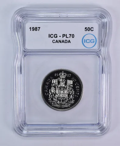 1987 Canada 50 Cents PL70 ICG