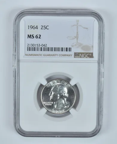 MS62 1964 Washington Quarter NGC - Beautiful TONE *5679